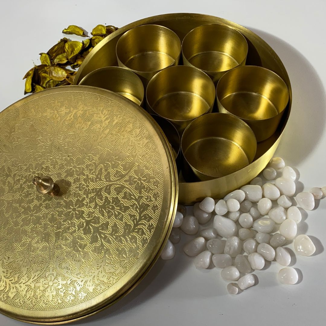 Latifa Brass Masala Daani Gold Matte