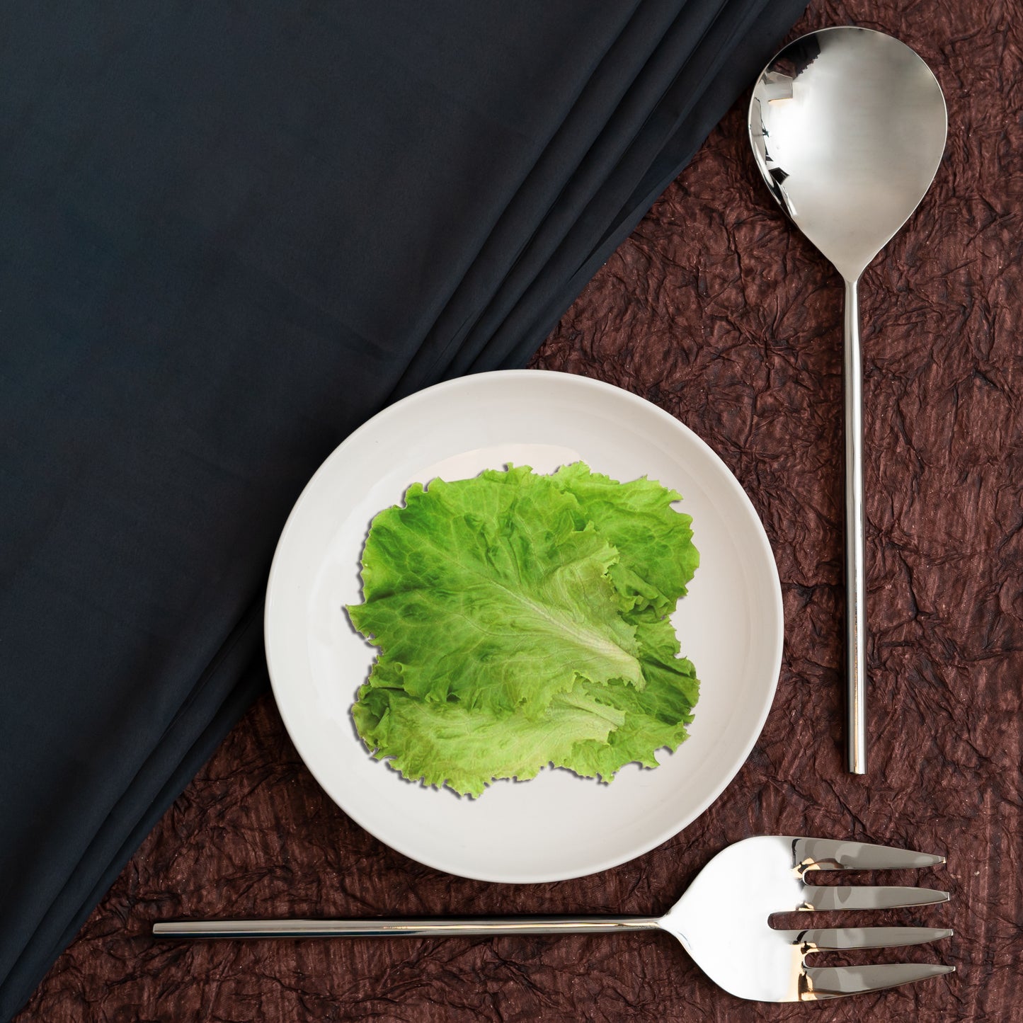Bello Salad Server Set Nickle Gloss