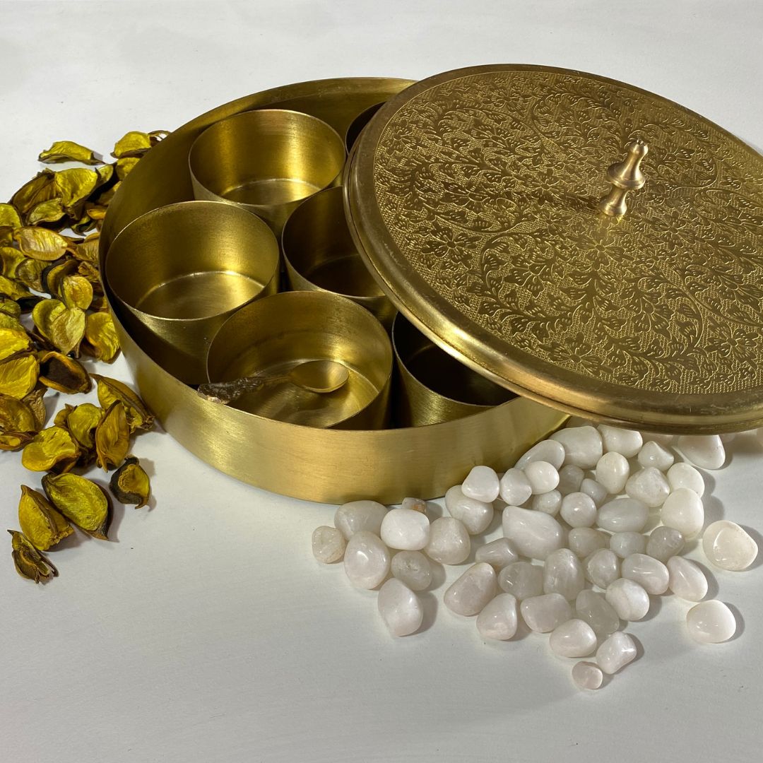 Latifa Brass Masala Daani Gold Matte