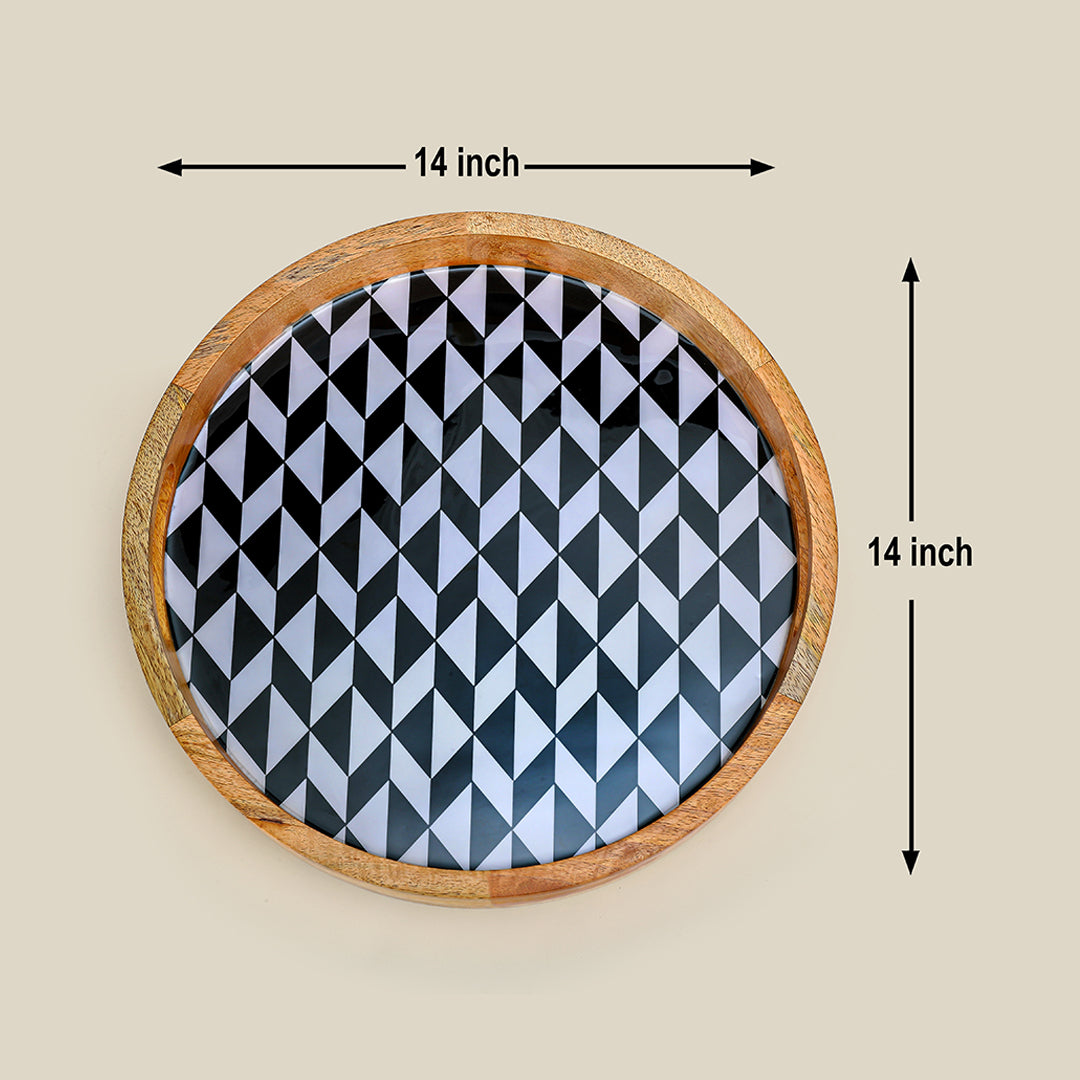 Trendy Serving Tray with Handle Large (14 Inches)