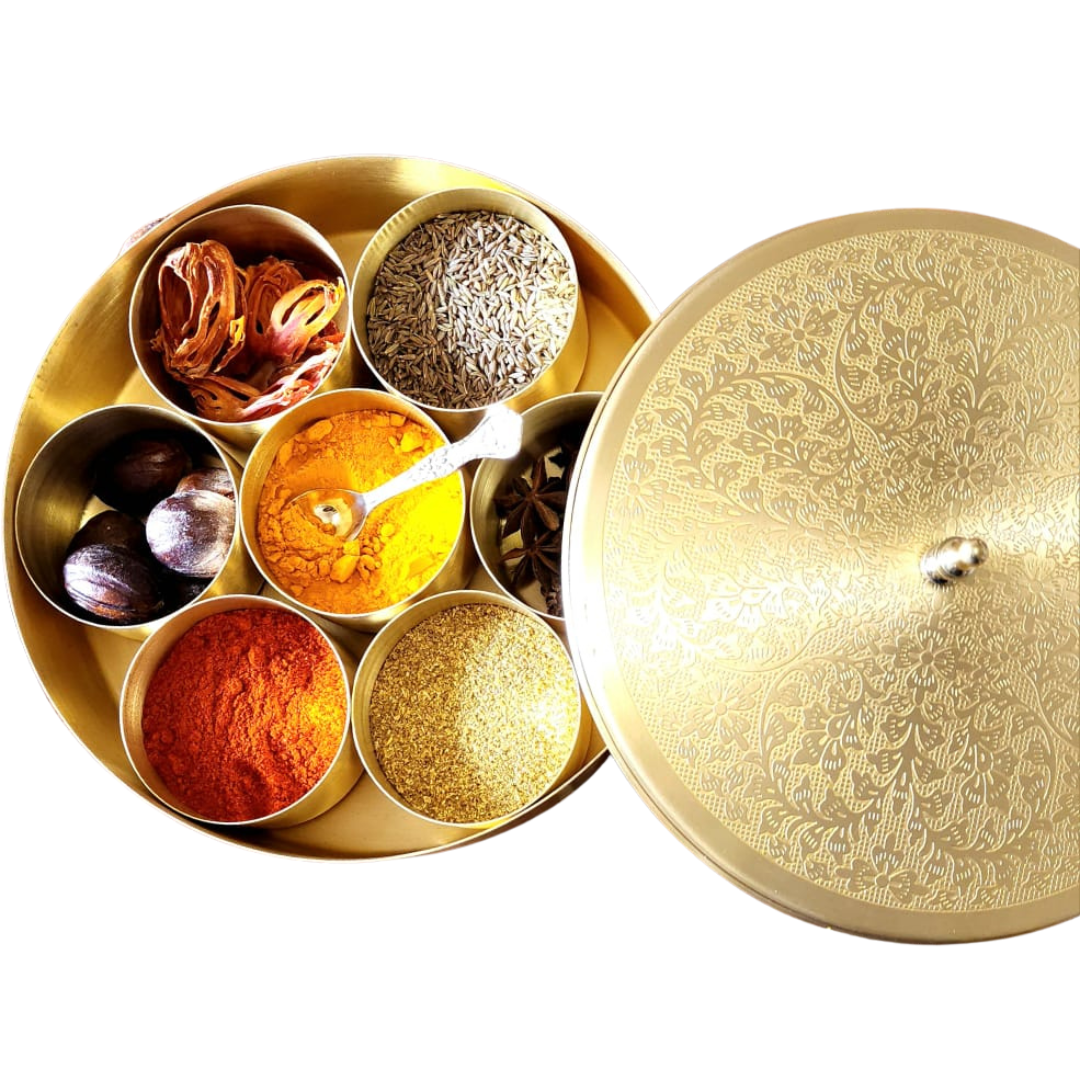 Latifa Brass Masala Daani Gold Matte