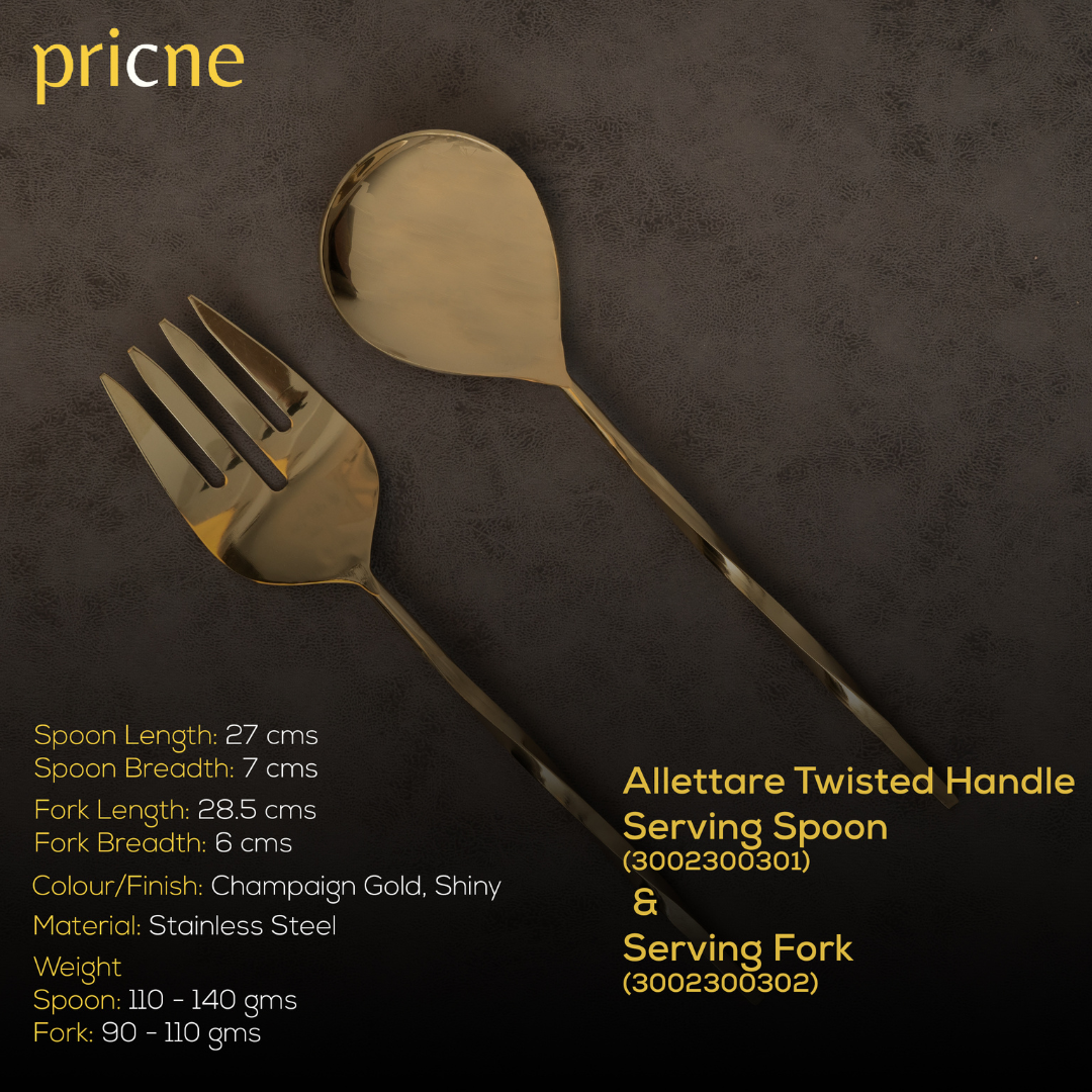 Allettare Salad Server Set Gold Glossy