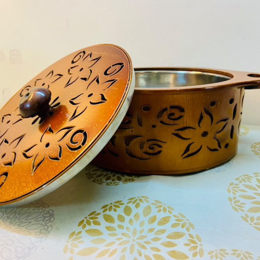 Wooden Chapaati Box (Stainless Steel Inside)