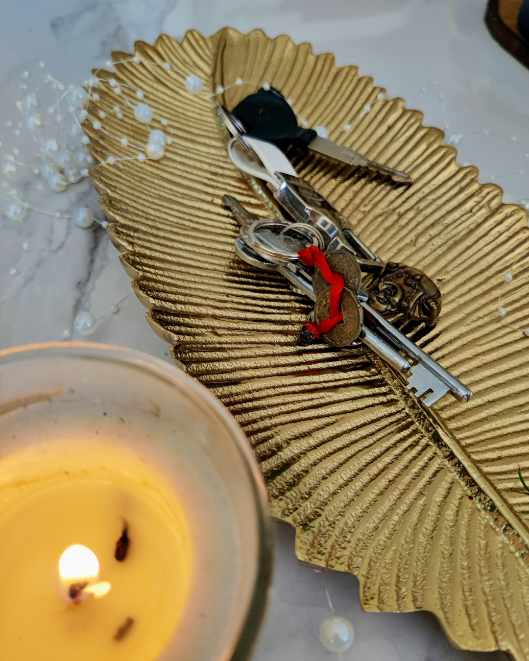 Lify Golden Leaf Platter Golden Gloss