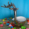 Anima Deer Dry Fruit Serving Bowl - Silver Finish