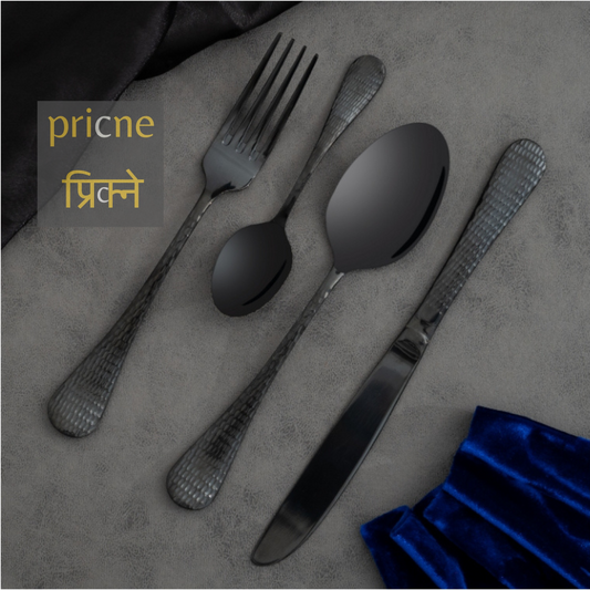 Liscia Regular cutlery Set of 4 Shiny Black