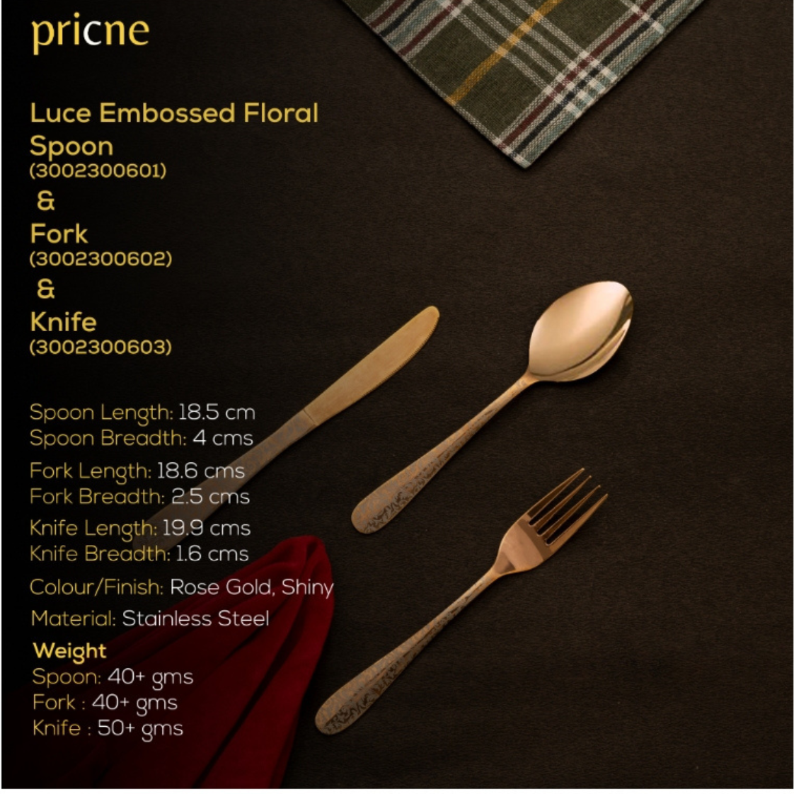 Luce Cutlery set of 18 Rose Gold