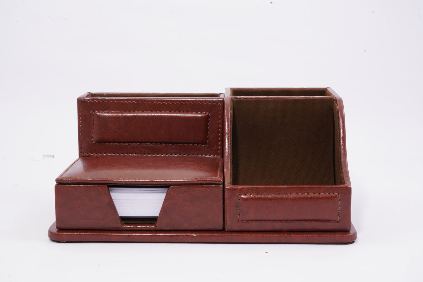 Office desk organiser leather brown