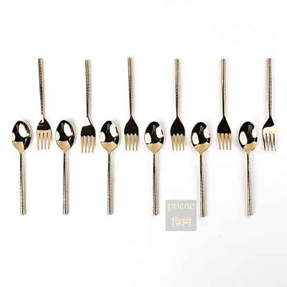 Bello Spoon & Fork set of 12 Gold Gloss