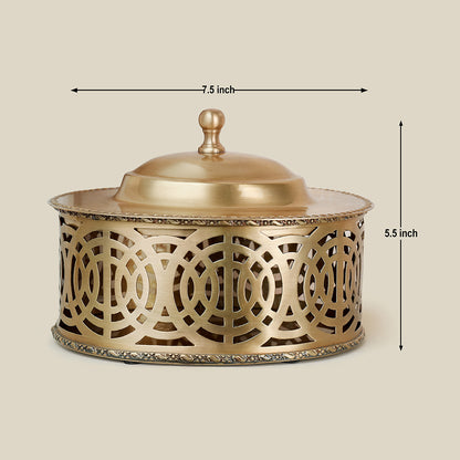 Ancinet Multipurpose Brass Box Gold Matte Oval