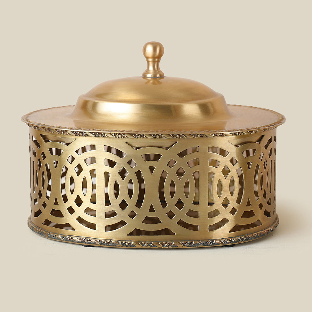 Ancinet Multipurpose Brass Box Gold Matte Oval