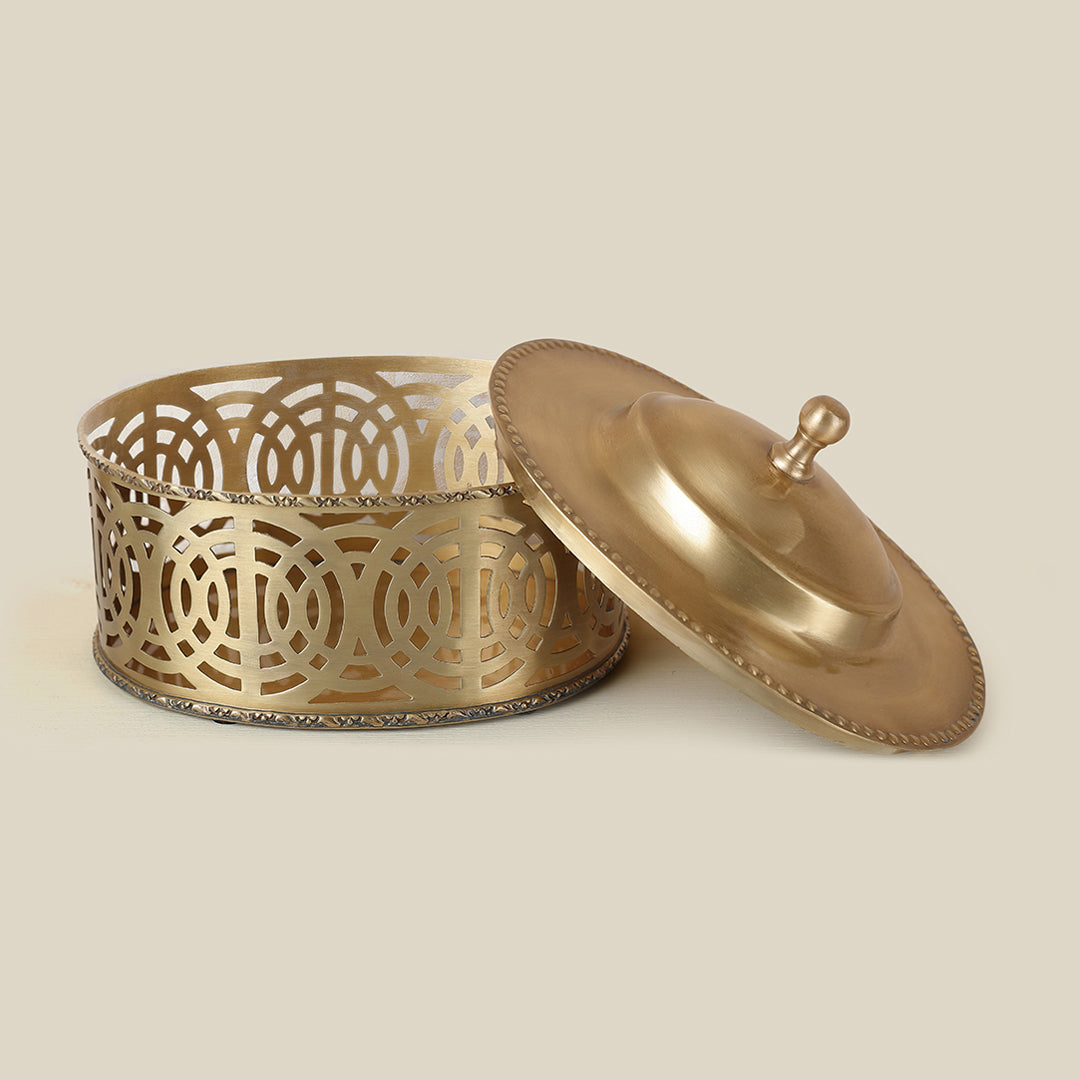 Ancinet Multipurpose Brass Box Gold Matte Oval