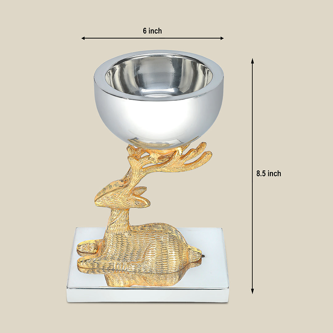 Anima Deer Dry Fruit Serving Bowl - Golden