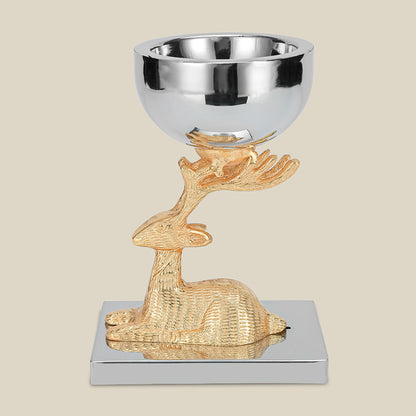 Anima Deer Dry Fruit Serving Bowl - Golden
