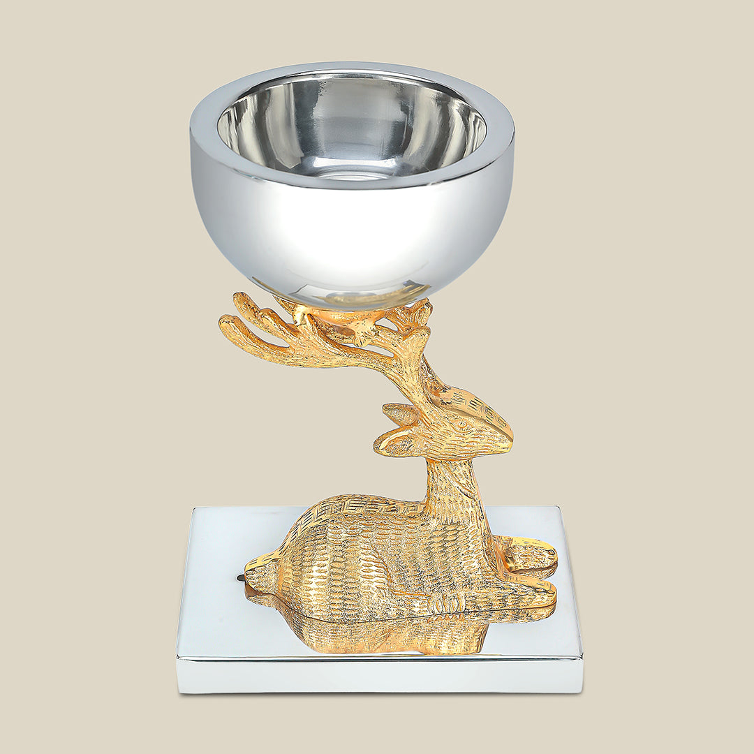 Anima Deer Dry Fruit Serving Bowl - Golden
