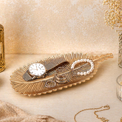 Lify Golden Leaf Platter Golden Gloss