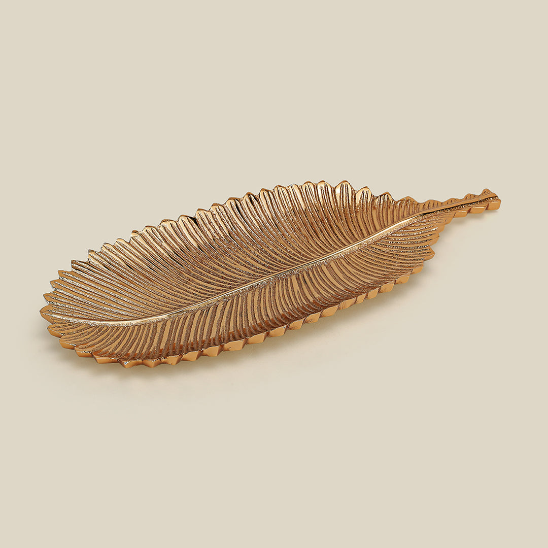Lify Golden Leaf Platter Golden Gloss