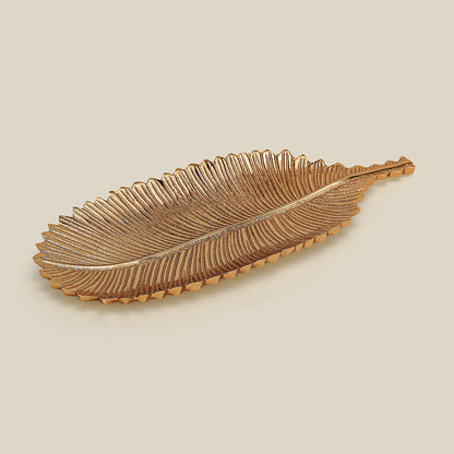 Lify Golden Leaf Platter Golden Gloss