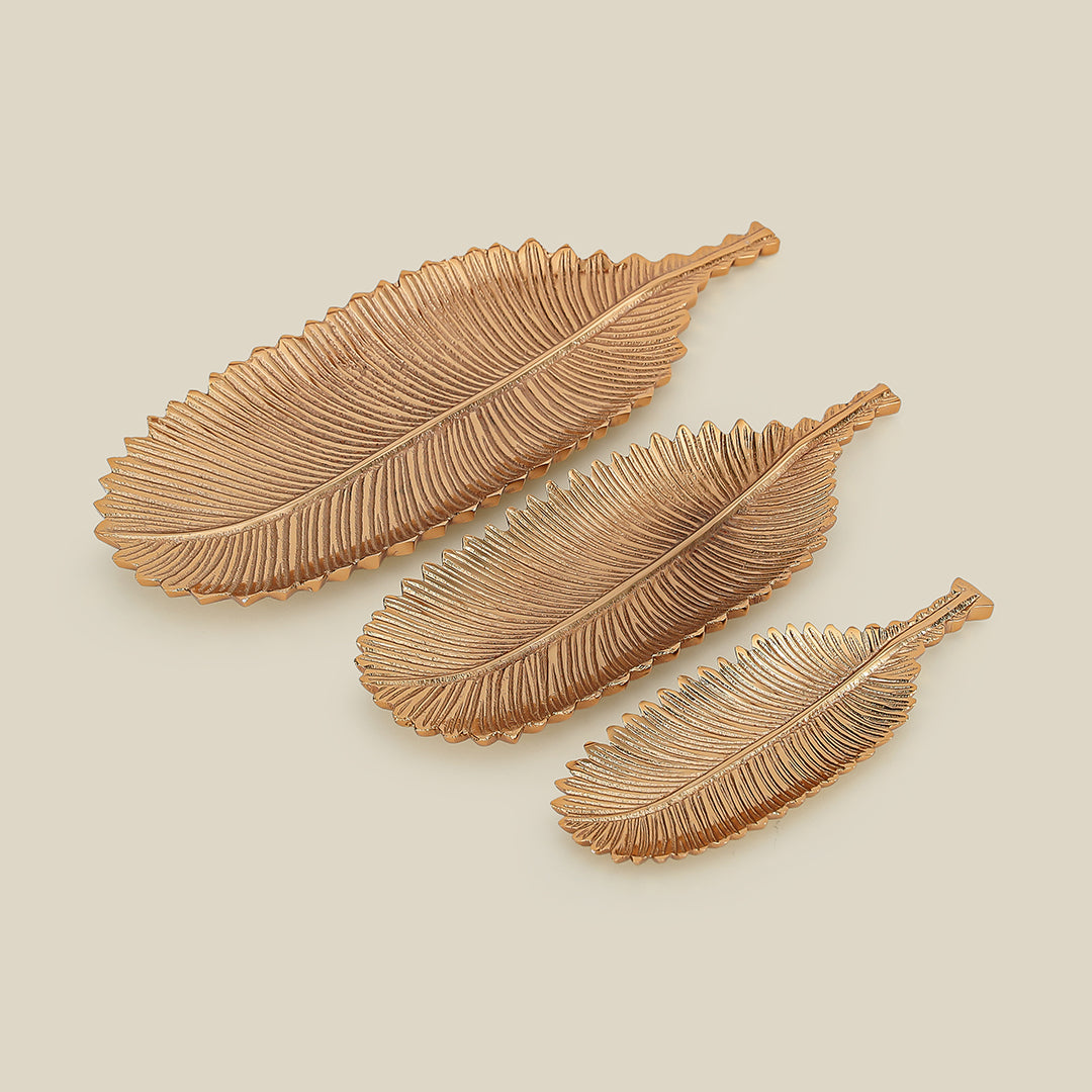 Lify Golden Leaf Platter Golden Gloss