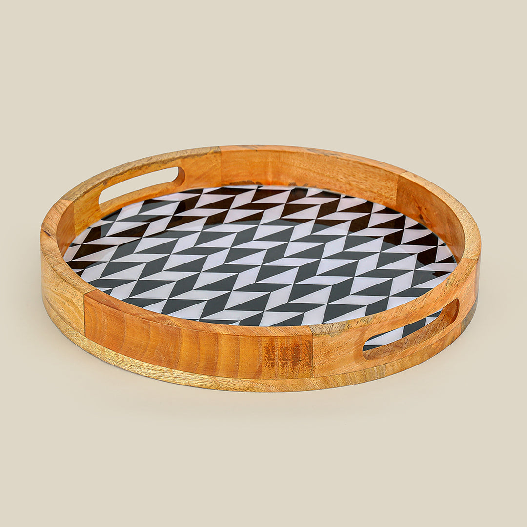 Trendy Serving Tray with Handle Large (14 Inches)