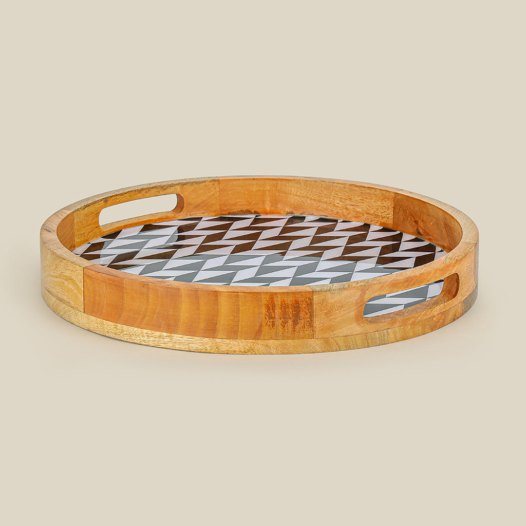 Trendy Serving Tray with Handle Large (14 Inches)