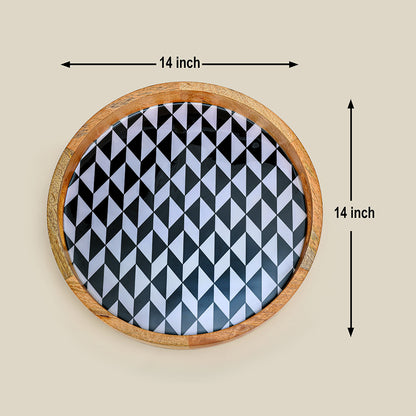 Trendy Serving Tray with Handle Large (14 Inches)