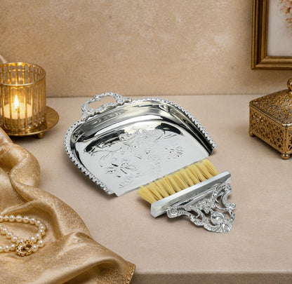 Latifa Pure Brass Dust Pan and Brush Set - With Gift Box and Packaging
