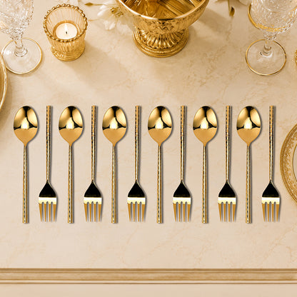 Bello Spoon & Fork set of 12 Gold Gloss