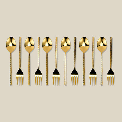 Bello Spoon & Fork set of 12 Gold Gloss