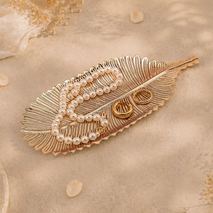 Lify Golden Leaf Platter Golden Gloss