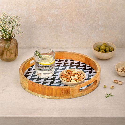 Trendy Serving Tray with Handle Large (14 Inches)