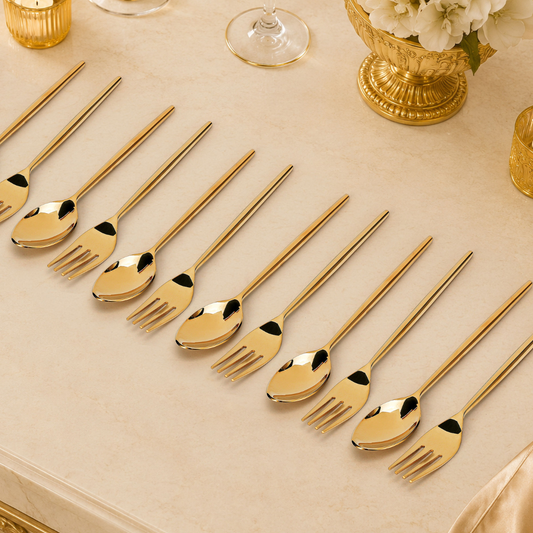 Wincead Spoons & Fork Set of 12 gold