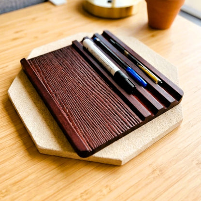 Entus Walnut Executive Office Set with Mug Matte Rectangle