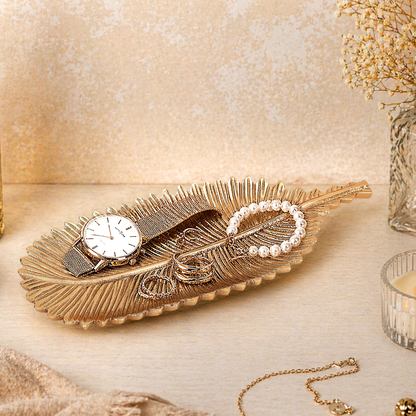 Lify Golden Leaf Platter Golden Gloss