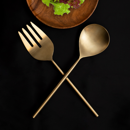 Bello Salad Server Set Gold Matte