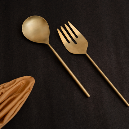 Bello Salad Server Set Gold Matte