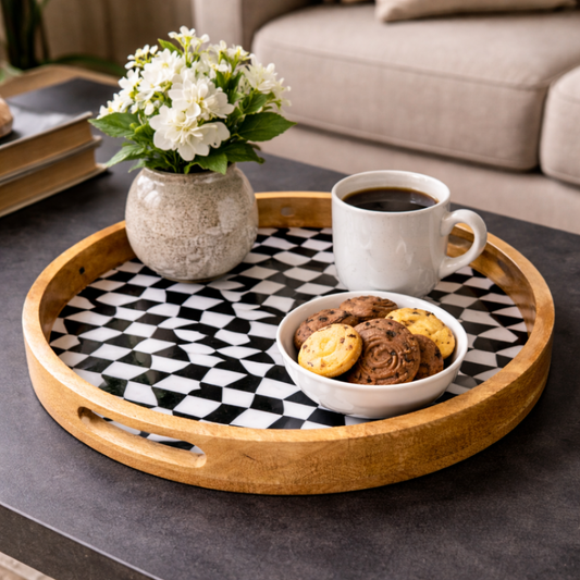 Trendy Serving Tray with Handle Large (14 Inches)