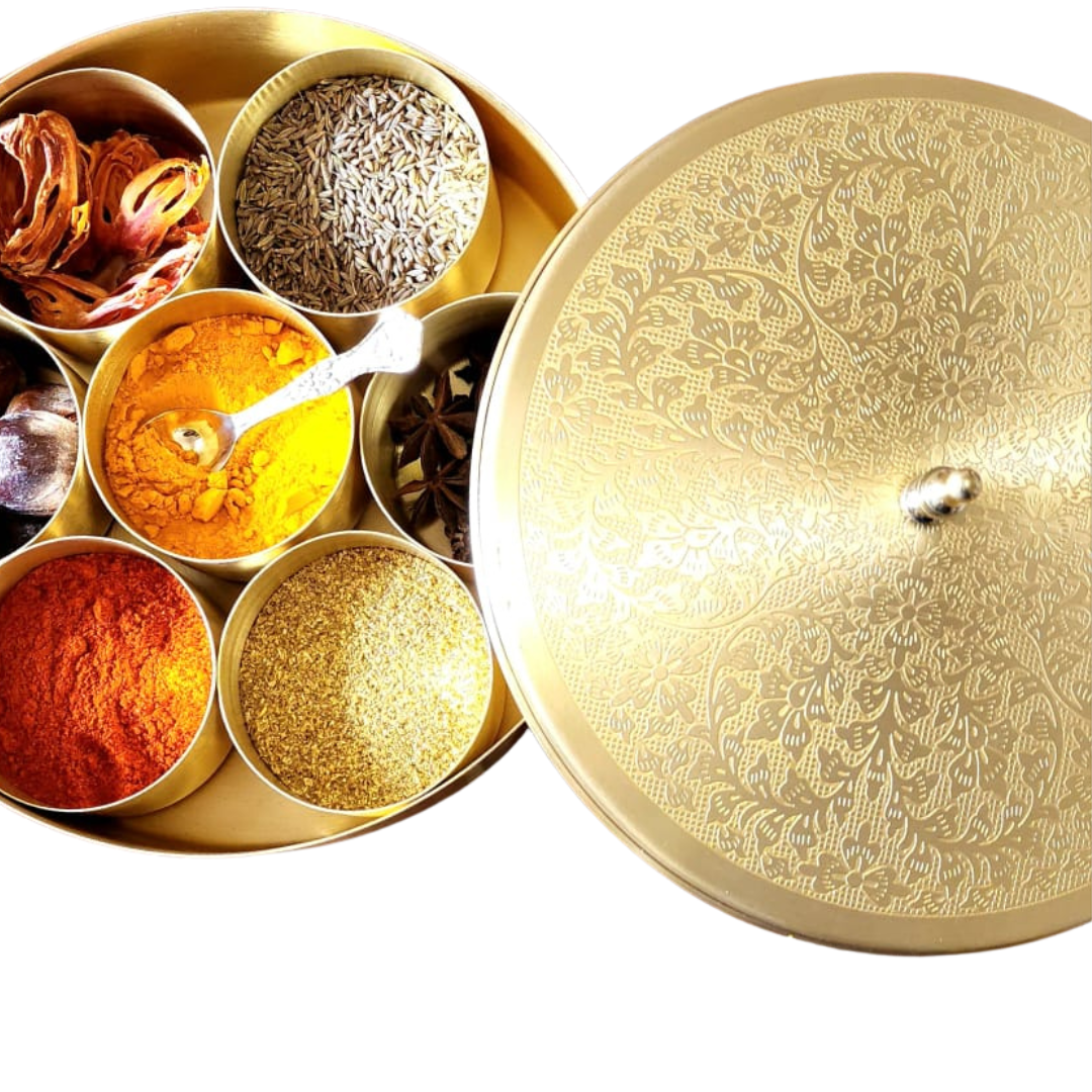 Latifa Brass Masala Daani Gold Matte