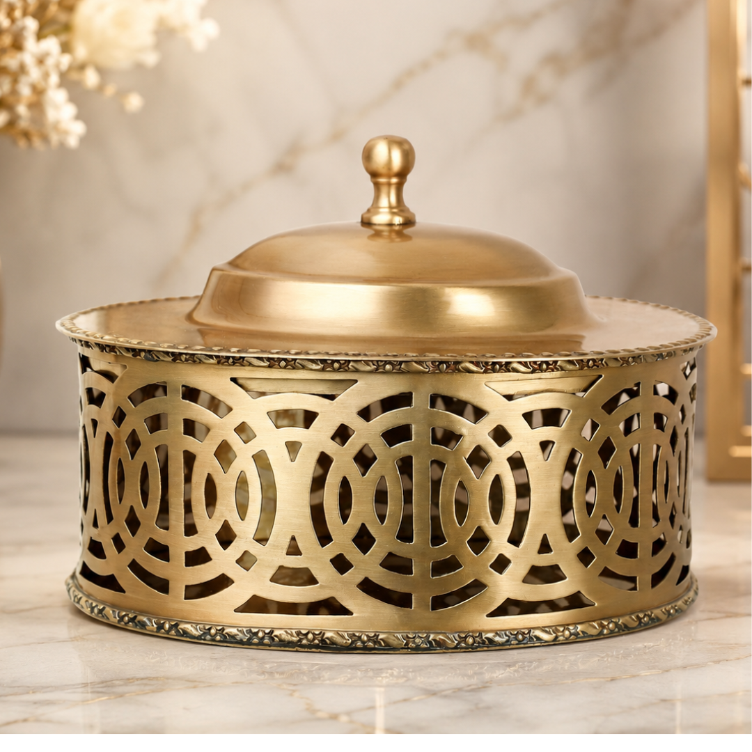 Ancinet Multipurpose Brass Box Gold Matte Oval