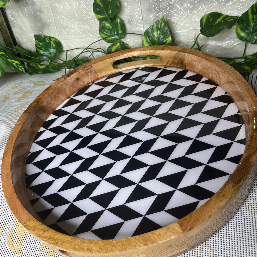 Trendy Serving Tray with Handle Large (14 Inches)