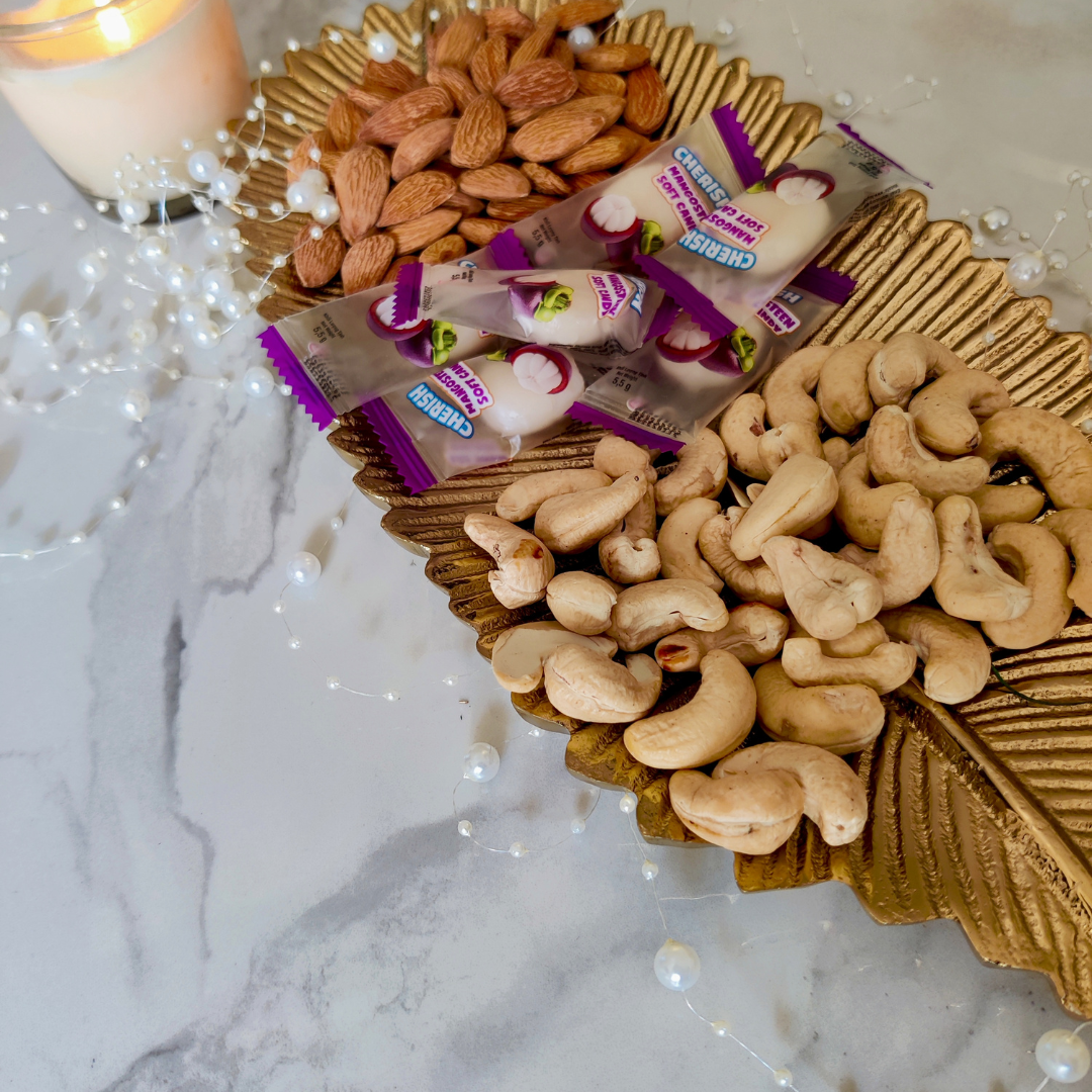 Lify Golden Leaf Platter Golden Gloss