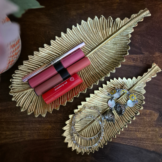 Lify Golden Leaf Platter Golden Gloss