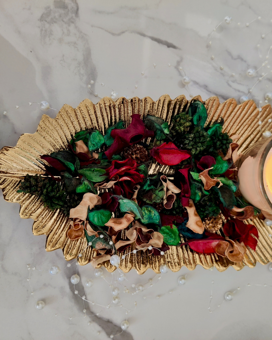 Lify Golden Leaf Platter Golden Gloss