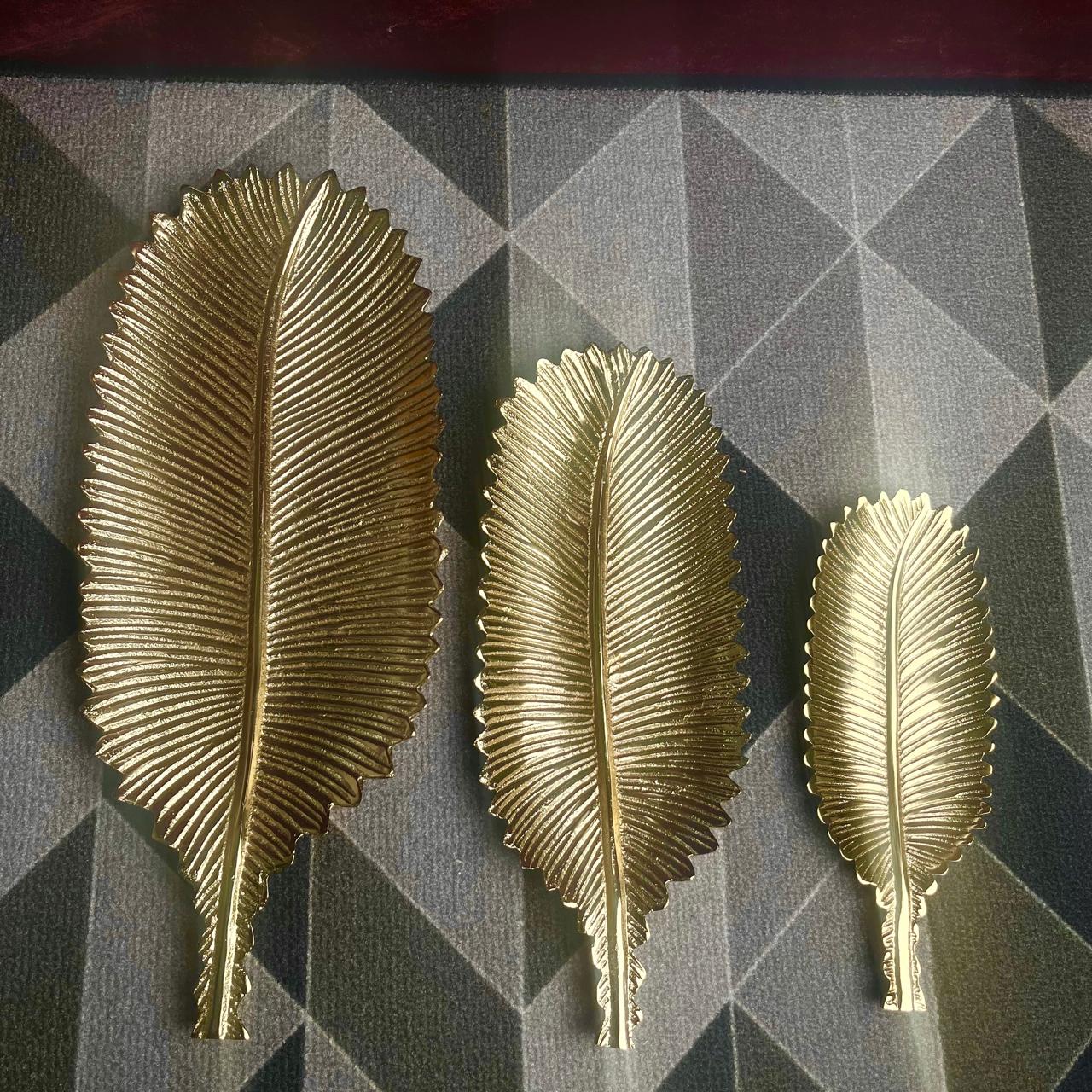 Lify Golden Leaf Platter Golden Gloss