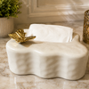 Anima Clay Colour Ceramic Tissue Box with Golden Butterfly  Grey Matte