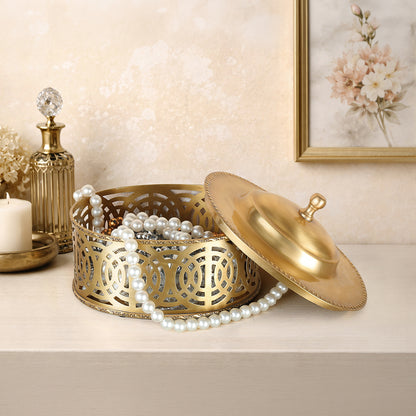 Ancinet Multipurpose Brass Box Gold Matte Oval